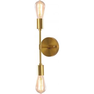 Applique Murale Interieur Vintage Industrielle,2 Lumi&egrave;res Applique Murale Dor&eacute; Chambre Salle De Bain Escalier Salon Cuisine Dangle,Applique Murale E27,Luminaire Mural Interieur - Neuf