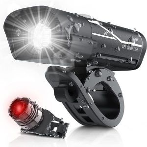 Kit D'éclairage De Vélo Rechargeable Usb Sunrain 1 000 Lumens Avec Phare 3 Led Et Feu Arrière Gratuit ¿ Lumineux, Résistant À L'eau, Installation Facile - Neuf