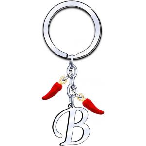 Kal-Porte-Cl&eacute;s Initial A-Z, Pendentif D&eacute;coratif Piment, Cadeau Pour Femme Homme, Anniversaire No&euml;l - Neuf