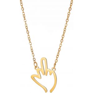 Kales-Collier De Doigt Du Milieu Pour Les Hommes Et Les Femmes Graffiti Cool Punk Gesture Sign Signification Unique Handmade Statement Friendship Jewelry - Neuf