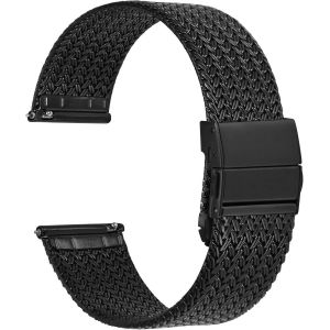 Fdjhy-Elite Bracelet De Montre En Metal Pour Femme Et Homme, Maille Tissée, Acier Inoxydable 316l, Dégagement Rapide, Fermoir Pliable Améliorée, 14mm 16mm 18mm 20mm 22mm - Neuf