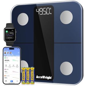 KALANKA-Balance connect&eacute;e, p&egrave;se-personne avec capteur haute pr&eacute;cision et moniteur de composition pour IMC, pourcentage de graisse, masse musculaire, application intelligente pour peser (kg/lb) - Neuf