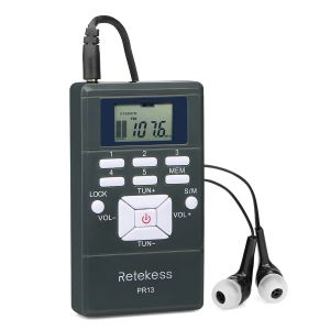 R&eacute;cepteur FM miniature PR13, radio st&eacute;r&eacute;o portable avec horloge num&eacute;rique pour conf&eacute;rences, interpr&eacute;tation simultan&eacute;e et guides touristiques, radios FM portables, test d'&eacute;coute - Neuf