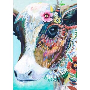 Peinture Diamant 5d Do-It-Yourself (Vache), Des Fleurs Colorées, De Vache, De 30 X 40 Cm, Set De Broderie De L'artisanat De L'art De La Mosaïque De Diamants - Neuf