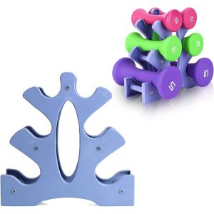 Support D'haltères (Bleu-Gris), Support D'haltères Triangulaire, Support D'haltères Multifonctionnel, Support D'haltères Portable, Support Vertical En Plastique Pour La Gymnastique Et La Musculation - Neuf