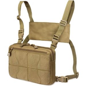 Pochette De Poitrine Tactique Kaki, Pochette Souple Pour Veste, Pochette Avant, Sangle Camouflage, Sac À Dos Tout Usage, Pochette De Transport Edc Dissimulée - Neuf