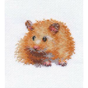Kit Point De Croix Compt&eacute; "Hamster" 9x7 Cm - Neuf