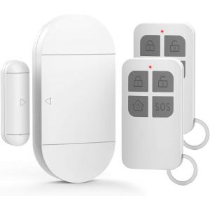 Alarme de porte et de fenêtre, alarme avec sirène 130 dB, 2 télécommandes, installation facile, alarme domestique sans fil - Neuf