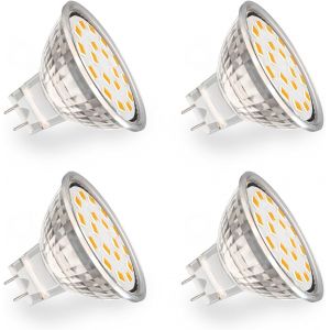 Kal-Mr11 Gu4 Led 4w Blanc Chaud 2700k 390lm 120degrés Ampoules Réflecteur, Mr11 30w 35w 40w Remplacement Halogène, Non Gradable Gu4 Mr11 12v Ac Dc Led Réflecteur Spot Remplacé, Pack De 4 - Neuf