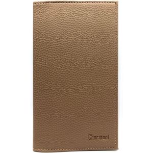 TRAHOO-- Etui Porte ch&eacute;quier Talon en Haut - 2 emplacements Porte Carte cr&eacute;dit - pi&egrave;ce d'identit&eacute; - Cuir Vachette - 11 cm X 19 cm (Taupe) - Neuf