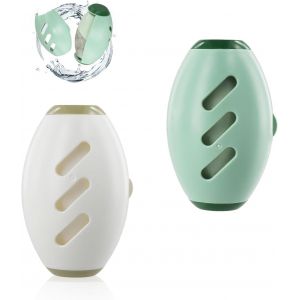 MEVRONISSHOP-Reusable Lint Roller 2 Pi&egrave;ces, 10,1 x 6,5 cm Lavable Portable Lint Roller, Rouleau &agrave; Peluche en Gel R&eacute;utilisable, pour V&ecirc;tements, Pantalons, Canap&eacute;s (Vert Clair et Blanc) - Neuf