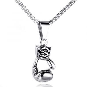 Collier Pendentif Personnalisé En Acier Inoxydable Pour Gant De Boxe Pour Hommes Avec Chaîne De 20 Pouces - Neuf