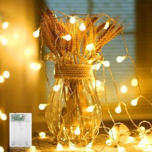 KAL-Guirlande Lumineuse À Piles, Guirlande Lumineuse 30 Led Blanc Chaud Intérieur/Extérieur, Guirlande Lumineuse Etanche Pour Décoration Balcon, Terrasse, Jardin, Fêtes, Noël, Mariage - Neuf