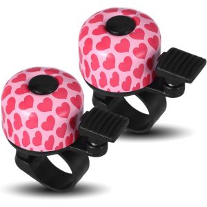 Kal-Lot De 2 Sonnettes De Vélo Pour Enfants - Accessoire Puissant Pour Vélo De Route, Scooter Et Vtt - Rose Vif - Neuf
