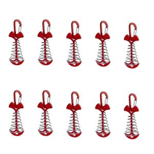 10pcs Arête De Poisson Clou Corde Boucle Tente De Camping Espace De Pont Extérieur Avec Ressort Fixation Clous Ancre Windpr - Neuf