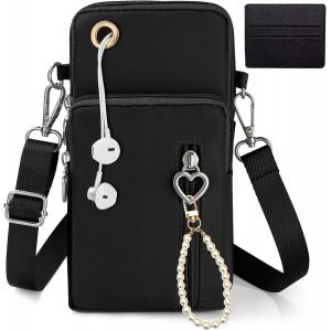 RFCBC-Pochette Portable Bandoulière Femme 3 Pcs Petit Sac Bandouliere Avec Prise Casque Sacoche Femme Bandoulière Petite Sac Telephone Portable Femme Réglable Avec Porte-Clés Chaîne En Perlesporte-Ca - Neuf