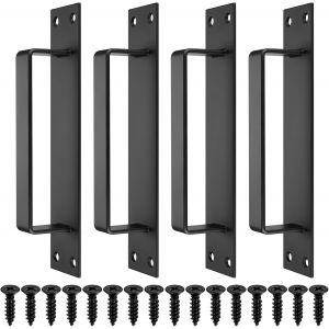 2 Pièces Poignée De Porte De Grange, Poignée De Porte Coulissante Noire, Poignées De Porte Robustes Avec Vis, Poignées De Porte Armoire Aluminium Pour Placard Cuisines Meubles Chambre - Neuf