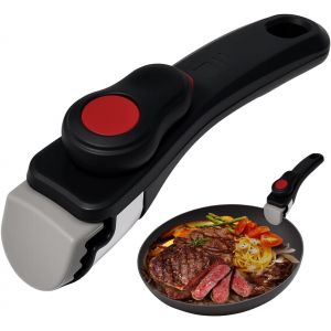 Jexnovashop-Poign&eacute;e Casserole Amovible Clipsable, Poign&eacute;e Amovible Universelle Pour Po&ecirc;le, Manche Po&ecirc;le Universelle Avec Bouche Dent&eacute;, Manche Amovible Casserole Support 5kg, Pour Cuisine Restaurant H - Neuf