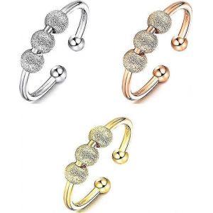 Lot De 3 Anneaux D¿Anxiété Femmes Anneaux Anneaux Réglables Bijoux Résultats De L¿Usure Quotidienne Élégant Style Simple Parfait Pour Les Cadeaux De Couple Cadeaux D¿Anniversaire - Neuf
