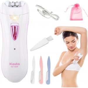 Checarzhn--No1-Epilateur Electrique Femme, Épilateur Facial Et Épilation Du Corps Épilateur Pour Femme Y Compris Tondeuse À Sourcils Avec Lumière Led Pour Le Vi Les Aisselles Le Bikini Et Les Jambes - Neuf