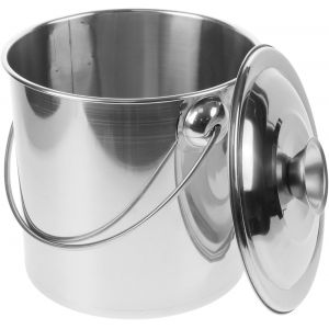 Jexnovashop-Bidon De Lait En Acier Inoxydable 25l Seau &Agrave; Lait Cruche Avec Couvercle Et Poign&eacute;e Baril D'huile Baril De Vin Bidon Pour Le Lait Vin Eau Fourre- Seau Stockage - Neuf