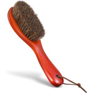 JGD-Brosse de soin des v&ecirc;tements en poils de cheval avec poign&eacute;e en bois pour enlever les peluches, les poils d'animaux et les d&eacute;bris des vestes, chapeaux, capuches, canap&eacute;s, costumes, chaussures - Neuf