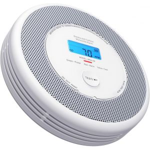 Détecteur de Fumée et de Monoxyde de Carbone avec Fonction d¿Alerte Vocale en Français, Détecteur de Fumée et de CO avec Pile Remplaçable, XP0A-SR, Lot de 1 - Neuf