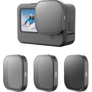 Lot de 3 filtres &agrave; densit&eacute; Neutre ND8 ND16 ND32 compatibles avec GoPro Hero 11 Hero 10 Hero 9 Noir - Kit de Filtre d'objectif pour Accessoires d'appareil Photo Go Pro - Neuf