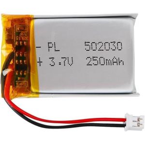 Batterie Lipo 3,7 V, 250 mAh 502030 lithium-polym&egrave;re avec connexion 2P-PH avec pas de 2,0 mm - Neuf