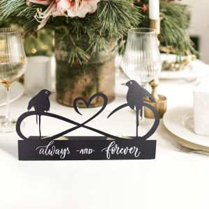 KALANKA-Bougeoir en métal noir en forme d'oiseau, décoration de silhouette de famille d'oiseaux, bougeoir de table de fête de mariage - Neuf