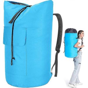 Sac a dos a linge robuste d'une capacite de 115 L, sac robuste pour etudiants, sac de sport vert armee a chargement par le haut avec sangles - Neuf