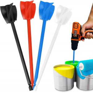 4 Pièces Mélangeur Peinture Plastique, Palette De Perceuse À Palette De Mélange De Résine Époxy Réutilisable Pour Perçage Mélange D'époxy Peinture Glaçure Céramique - Neuf