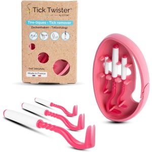 Kalanka-Tire Tique Pour Chien, Chat Et Humain (Set De 3) - Retrait Facile, Rapide Et Sans Douleur ¿ Pince À Tique Avec Boîte De Rangement, Idéal En Voyage Et À La Maison (Rose, 1 Set) - Neuf