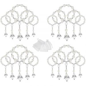 20 Pcs Bapt&ecirc;me Acrylique Chapelet Perles Mini Chapelets Ange Avec Sacs En Organza Pour La Premi&egrave;re Communion Ba - Neuf