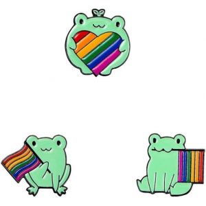 KJDAL-Broche Grenouille Avec Le Drapeau De La Fierté Lgbt En Émail Arc-En-Ciel-Broche Grenouille Lgbt-Épingles Mignonnes En Forme De Grenouille-Bijoux D'Animaux De Dessin Animé-Cadeaux Pour - Neuf