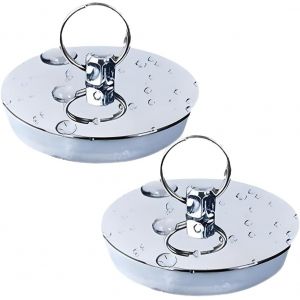 Yemaesre-2 Pièces Bouchon Baignoire Universel, Inoxydable Bonde Baignoire, Bouchon Evier Cuisine, Acier Bouchon De Baignoire, Pour Les Cuisines, Salle De Bain Et Buanderie(42mm) - Neuf
