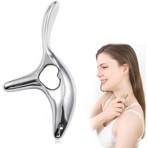 Kal-1 Pi&egrave;ce Gua Sha, Guasha Acier Inoxydable, Outil Massage Visage, Grattoir De Massage De Drainage Lymphatique En M&eacute;tal,Appareil De Massage En Acier Inoxydable Gua Sha - Neuf