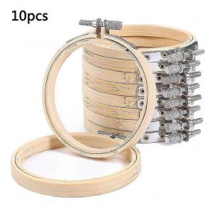 10 Pcs 10 Cm Cercles De Broderie, De Bambou, De Point De Croix Cerceaux Anneau De Gros En Vrac Pour Les D&eacute;corations De No&euml;l De La D&eacute;coration Et Des M&eacute;tiers D'art De Couture Pratique - Neuf