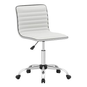 Chaise de bureau ajustable si&egrave;ge pivotant 51 x 45 x 82-96,5 cm confort optimal design moderne en simili-cuir blanc Helloshop26 20_0011081 - Neuf