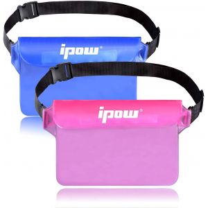 KALANKA-2PCS Pochette Étanche à Ceinture Certifiée IPX8 Sangle Ajustable 3 Zipper Plastique Housse à Ceinture/Etui Imperméable/Sac pour Nautique,Pêche,Kayak,Baignade,Protection Téléphone/Argents/Cart - Neuf