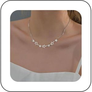 Kal-Collier Pendentif &Eacute;toile Vintage Collier Ras Cou &Eacute;toile Creuse Collier Cha&icirc;ne &Eacute;toile Argent Collier &Eacute;toile Minimal Bijoux Pour Femmes Et Filles - Neuf