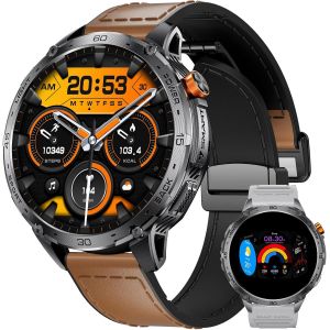 Lige Montre Connectée Homme Avec Appels Bluetooth-1,75"" Hd Amoled Écran, 730mah 110+ Modes Sport Smartwatch, Surveillance Fréquence Cardiaque/Spo2/Sommeil, Compatible Android Ios Bracelet Acier Noir - Neuf
