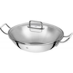 Subzonal-Wok, Couvercle En Verre, Grille Amovible Inclus, &Oslash; 32 Cm, Acier Inoxydable, Compatible Induction, Double Poign&eacute;es, S&eacute;rie Plus - Neuf