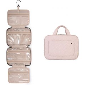Trousse de toilette de voyage à suspendre pour femme, idéale pour le maquillage et les articles de toilette (rose) - Neuf