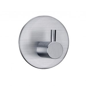 Hjlian Crochet Adhesif Rond En Acier Inoxydable, Sans Perforation, Pour Salle De Bain Et Cuisine, Crochet Droit Argente Brosse - Neuf