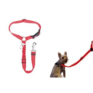 Harnais De S&eacute;curit&eacute; R&eacute;glable Pour Chien, Id&eacute;al Pour Les Voyages En Voiture, Avec Laisse Et Dispositif De Retenue 3 En 1, En Nylon. - Neuf