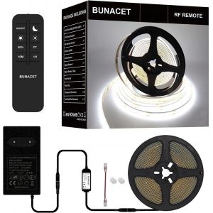 Subzonal-Ruban Led Cob 6m 24v, Cob Led Bande 6500k Blanc Froid Avec T&eacute;l&eacute;commande Rf & Alimentation, 480 Leds/M, Super Lumineuse, Cri90+, Bande Lumineuse Cob Dimmable Pour Maison Cuisine Diy D&eacute;corer - Neuf