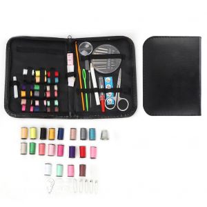 Boite a couture portable 82 pieces, petite boite a couture florale, kit de rangement, aiguilles, fil, ciseaux, mesure, outil de couture - Neuf