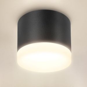 KAL-Plafonnier Led Spot Plafond 6W 4000K Blanc Neutre, Led Spots En Saillie Plafonnier Luminaire Gx53 600Lm, Ronde Lampe De Plafond 230V Downlight Avec Anneau Acrylique Pour Salon Chambre, Noir - Neuf