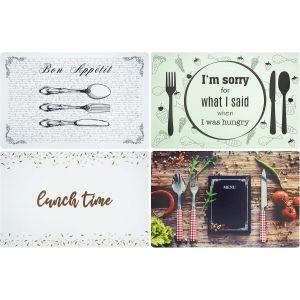 Eryi-Lot De 4 Sets De Table Américains Lavables Vintage En Plastique, Sets De Table Américains 44 X 28 Cm En Pvc (Lot De 4) - Neuf